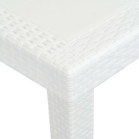 Produktbild för Trädgårdsbord vit 150x90x72 cm konstrotting