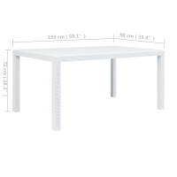 Produktbild för Trädgårdsbord vit 150x90x72 cm konstrotting