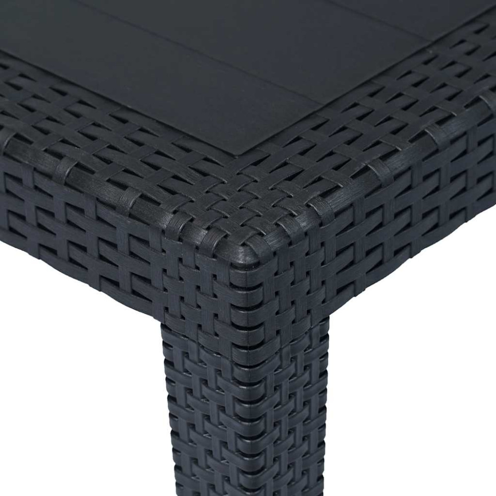 Produktbild för Trädgårdsbord antracit 150x90x72 cm konstrotting