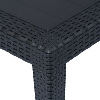 Produktbild för Trädgårdsbord 150x90x72 cm konstrotting antracit