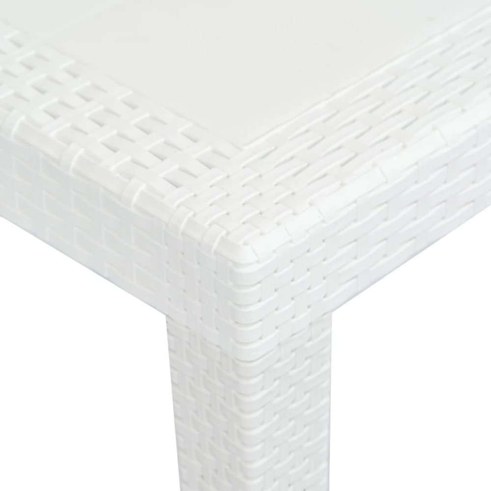 Produktbild för Trädgårdsbord vit 220x90x72 cm konstrotting