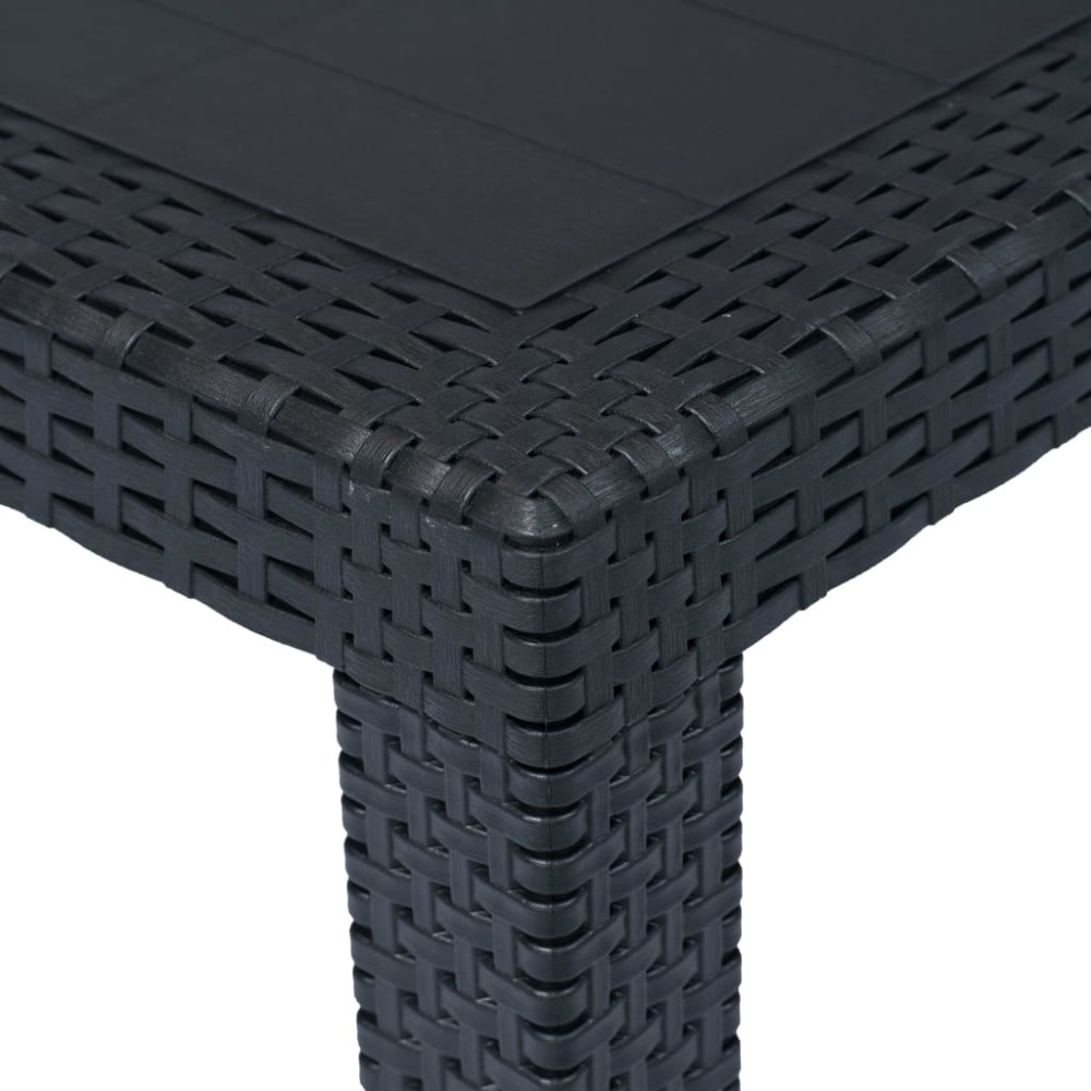 Produktbild för Trädgårdsbord 220x90x72 cm konstrotting antracit