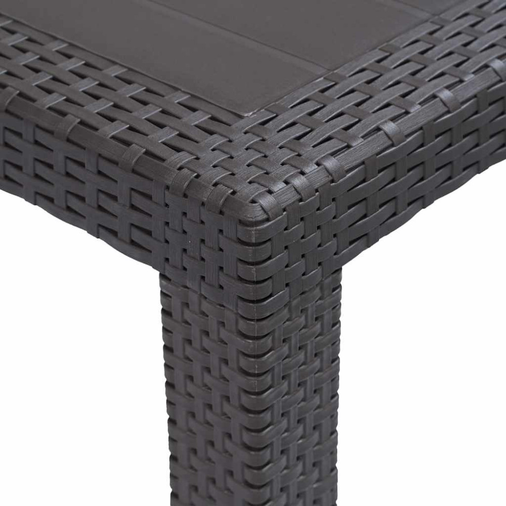 Produktbild för Trädgårdsbord 220x90x72 cm konstrotting brun