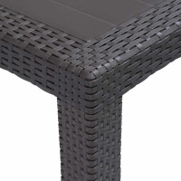 Produktbild för Trädgårdsbord 220x90x72 cm konstrotting brun
