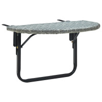 Produktbild för Balkongbord grå 60x60x40 cm konstrotting