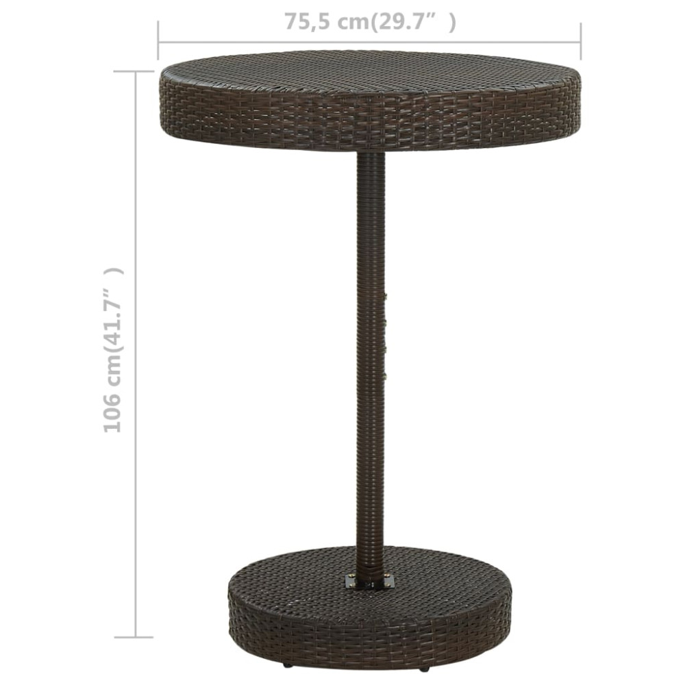 Produktbild för Trädgårdsbord brun 75,5x106 cm konstrotting