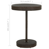 Produktbild för Trädgårdsbord brun 75,5x106 cm konstrotting