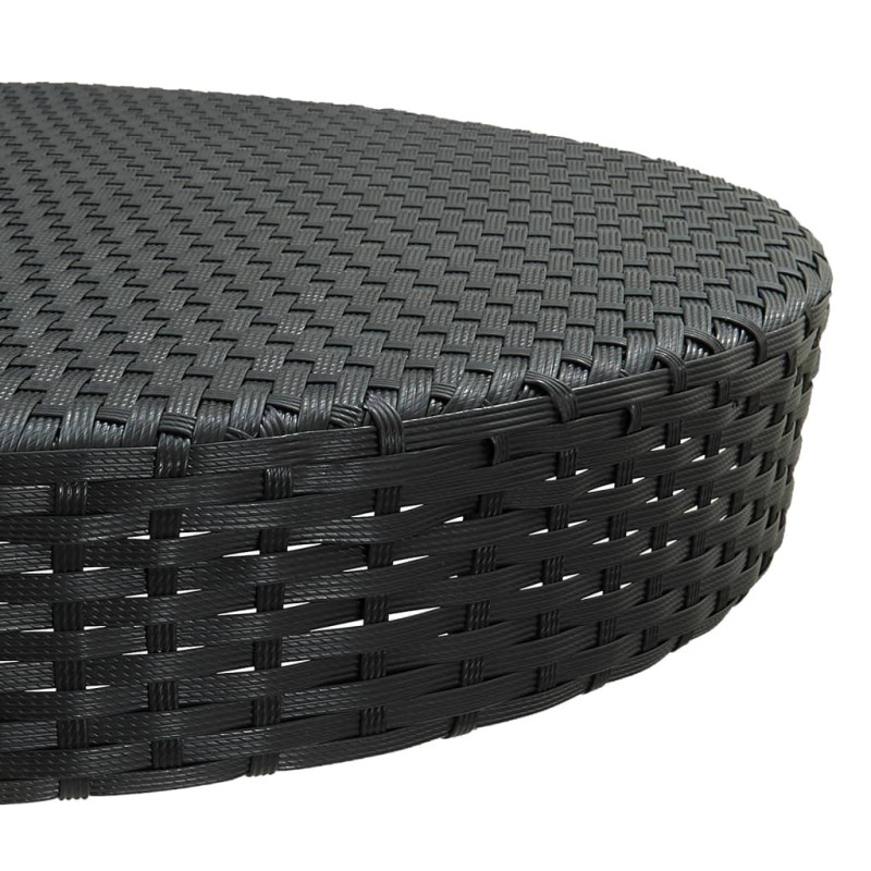 Produktbild för Trädgårdsbord svart 75,5x106 cm konstrotting