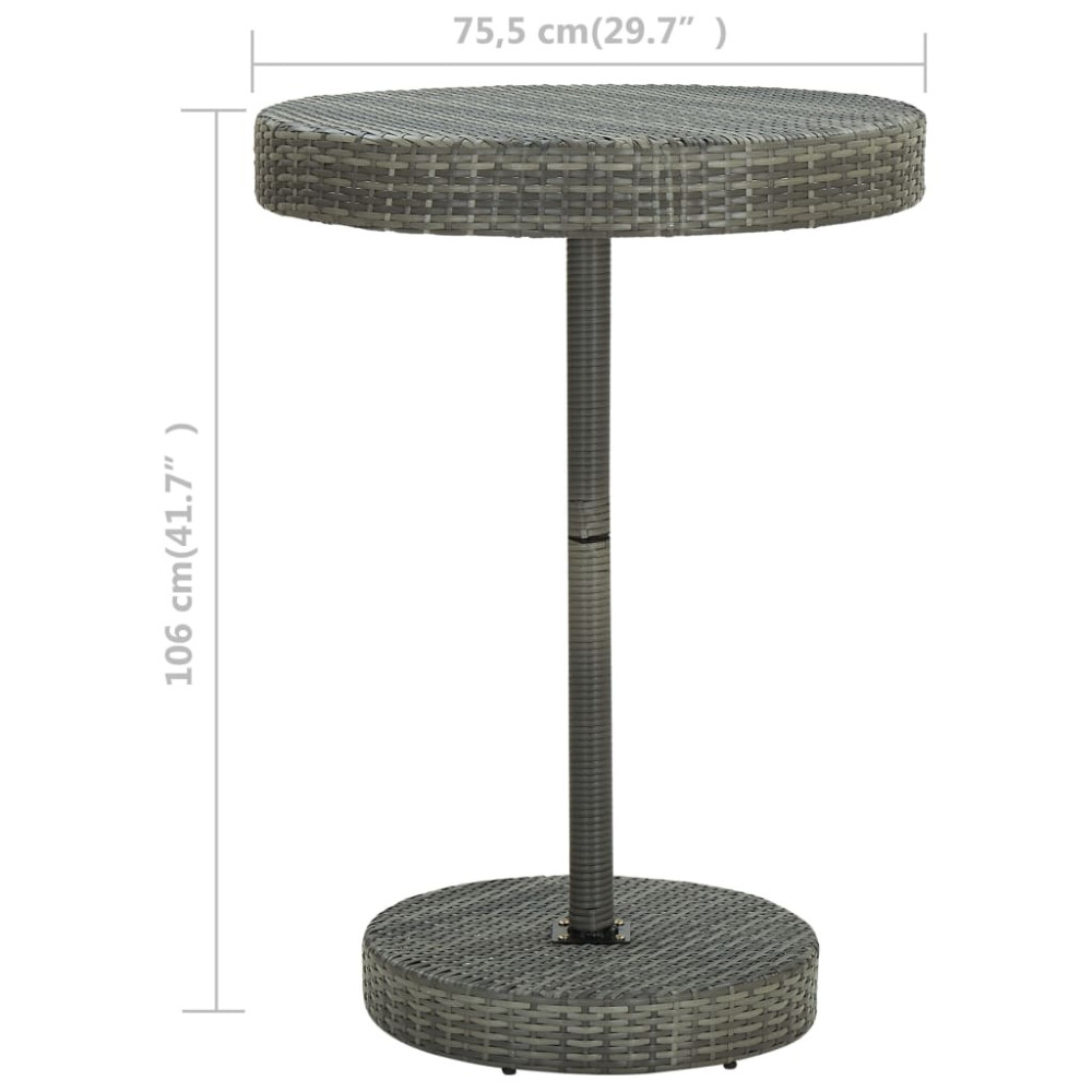Produktbild för Trädgårdsbord grå 75,5x106 cm konstrotting