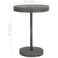 Produktbild för Trädgårdsbord grå 75,5x106 cm konstrotting