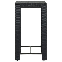 Produktbild för Barbord för trädgård svart 60,5x60,5x110,5 cm konstrotting