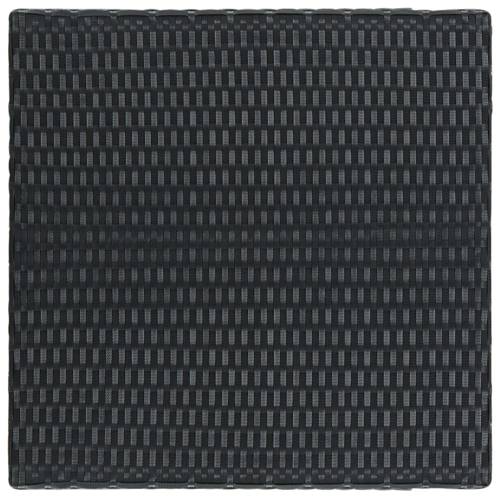 Produktbild för Barbord för trädgård svart 60,5x60,5x110,5 cm konstrotting
