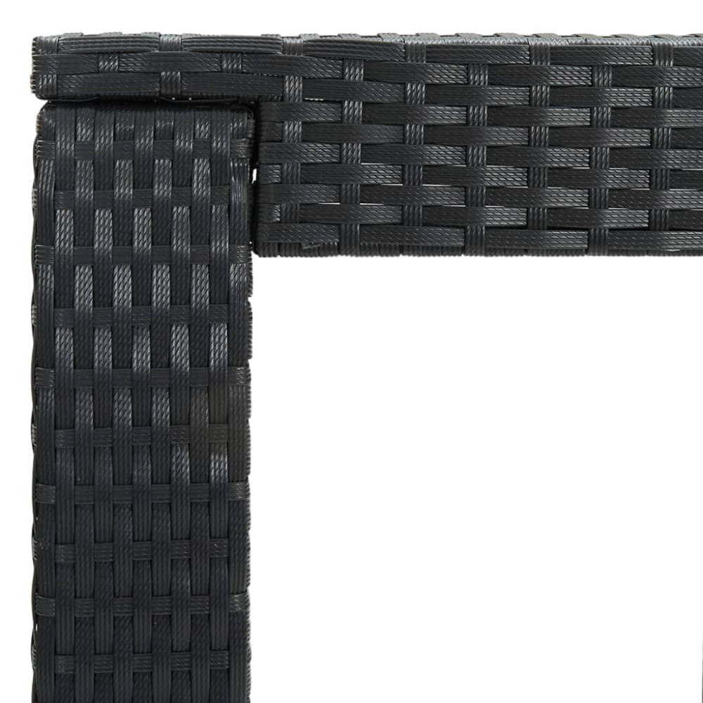 Produktbild för Barbord för trädgård svart 60,5x60,5x110,5 cm konstrotting