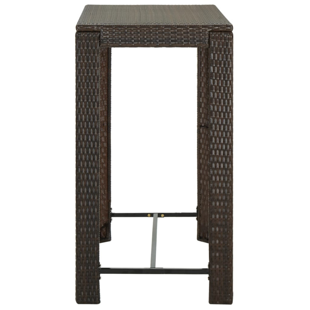Produktbild för Barbord för trädgård brun 100x60,5x110,5 cm konstrotting