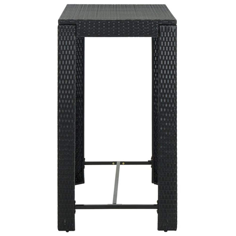 Produktbild för Barbord för trädgård svart 100x60,5x110,5 cm konstrotting