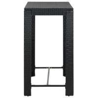 Produktbild för Barbord för trädgård svart 100x60,5x110,5 cm konstrotting