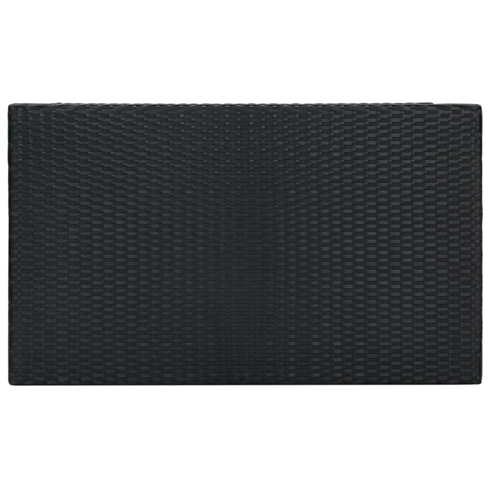 Produktbild för Barbord för trädgård svart 100x60,5x110,5 cm konstrotting