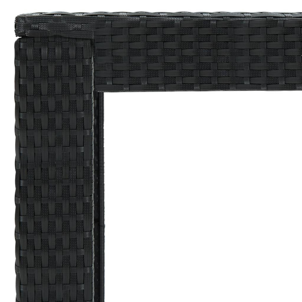 Produktbild för Barbord för trädgård svart 100x60,5x110,5 cm konstrotting