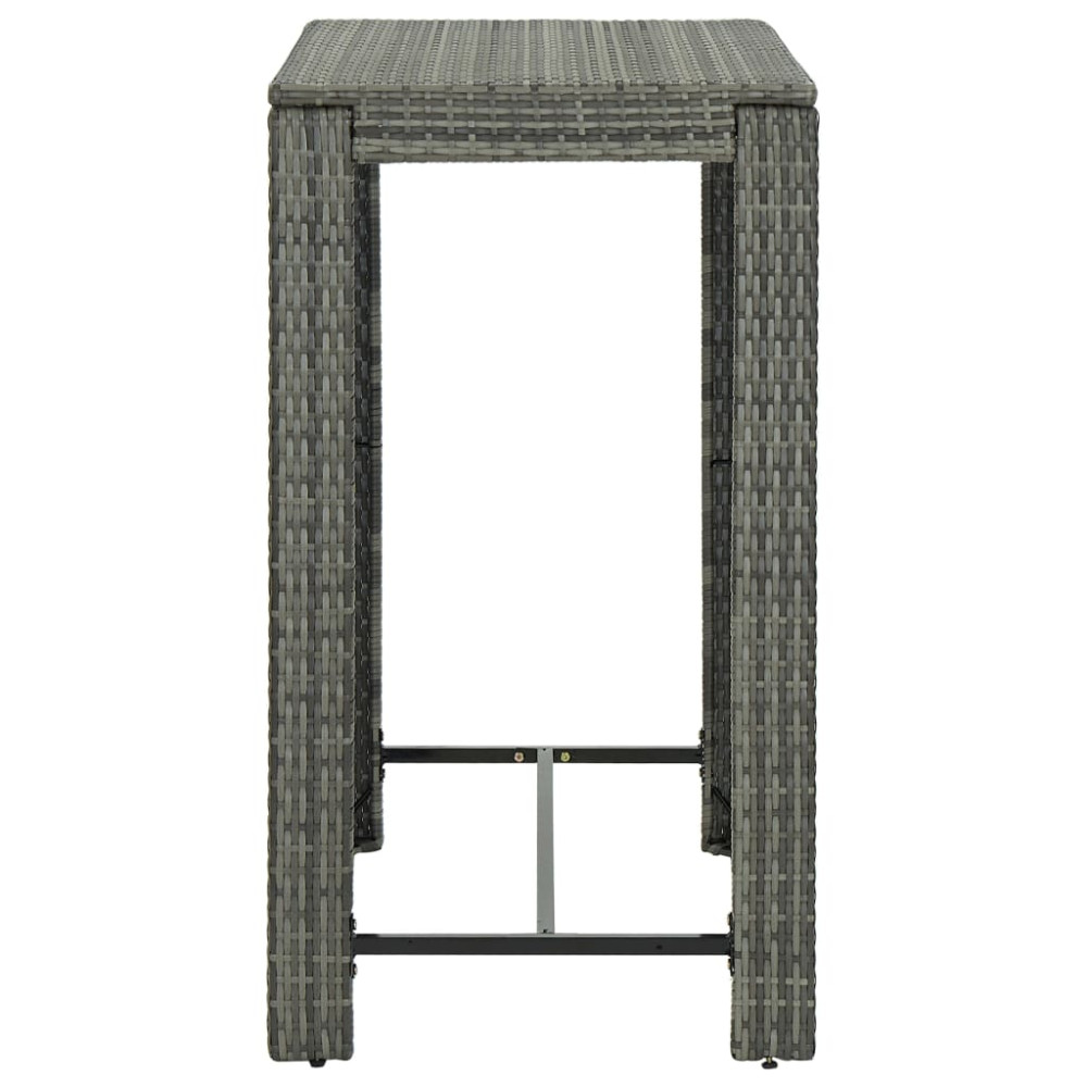 Produktbild för Barbord för trädgård grå 100x60,5x110,5 cm konstrotting