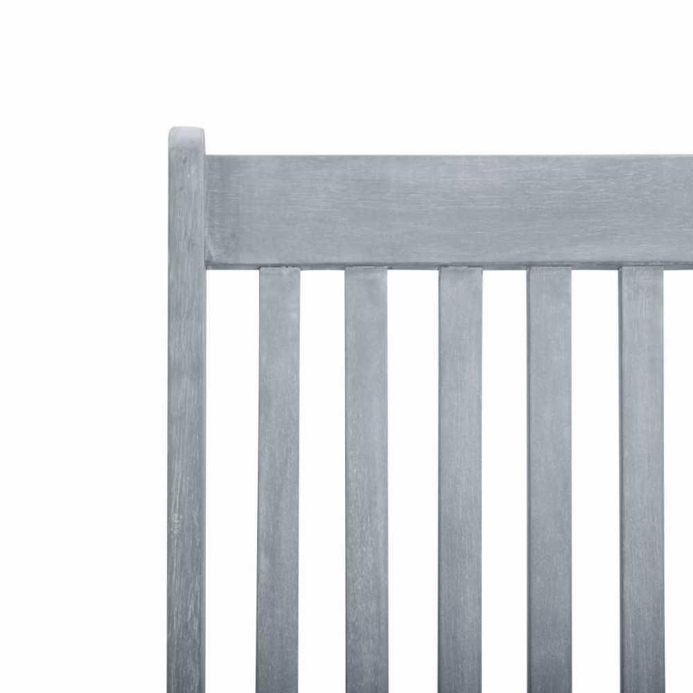 Produktbild för Däckstol med fotstöd grå kalkfinish massivt akaciaträ