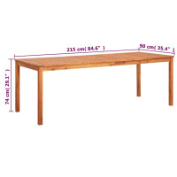 Produktbild för Trädgårdsbord 215x90x74 cm massivt akaciaträ