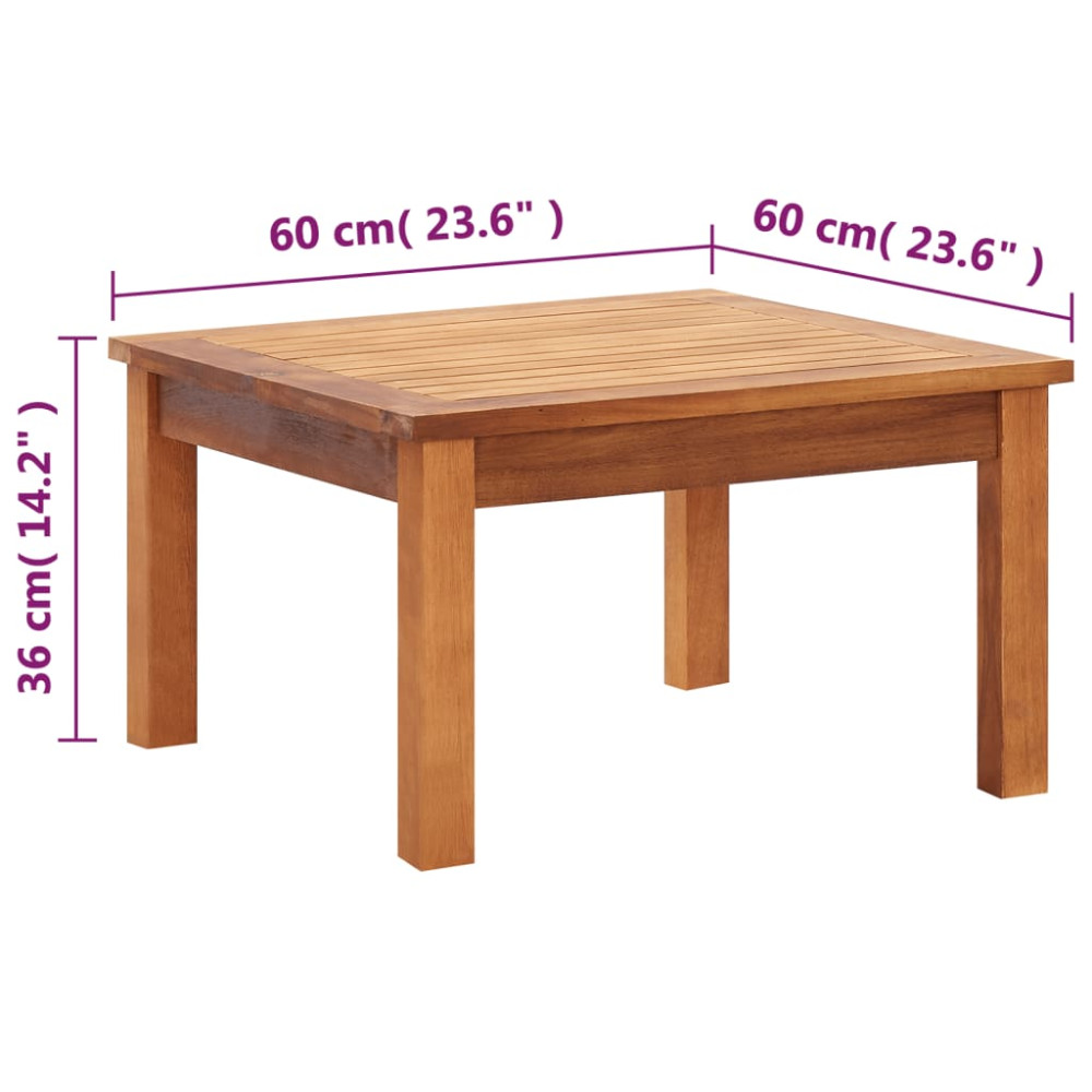 Produktbild för Trädgårdsbord 60x60x36 cm massivt akaciaträ