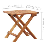 Produktbild för Hopfällbart trädgårdsbord 40x40x40 cm massivt akaciaträ