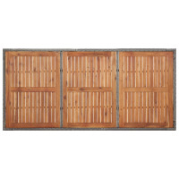 Produktbild för Trädgårdsbord grå 190x90x75 cm konstrotting massivt akaciaträ