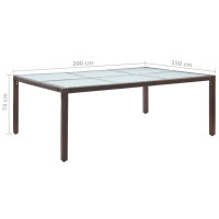 Produktbild för Matbord för trädgården brun 200x150x74 cm konstrotting