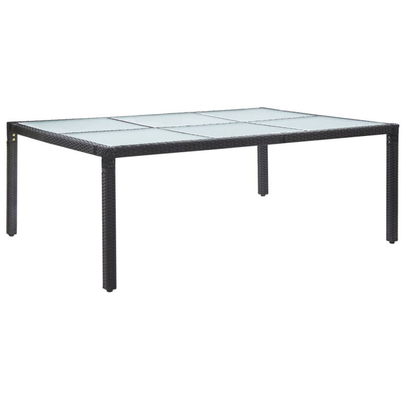 Produktbild för Matbord för trädgården svart 200x150x74 cm konstrotting