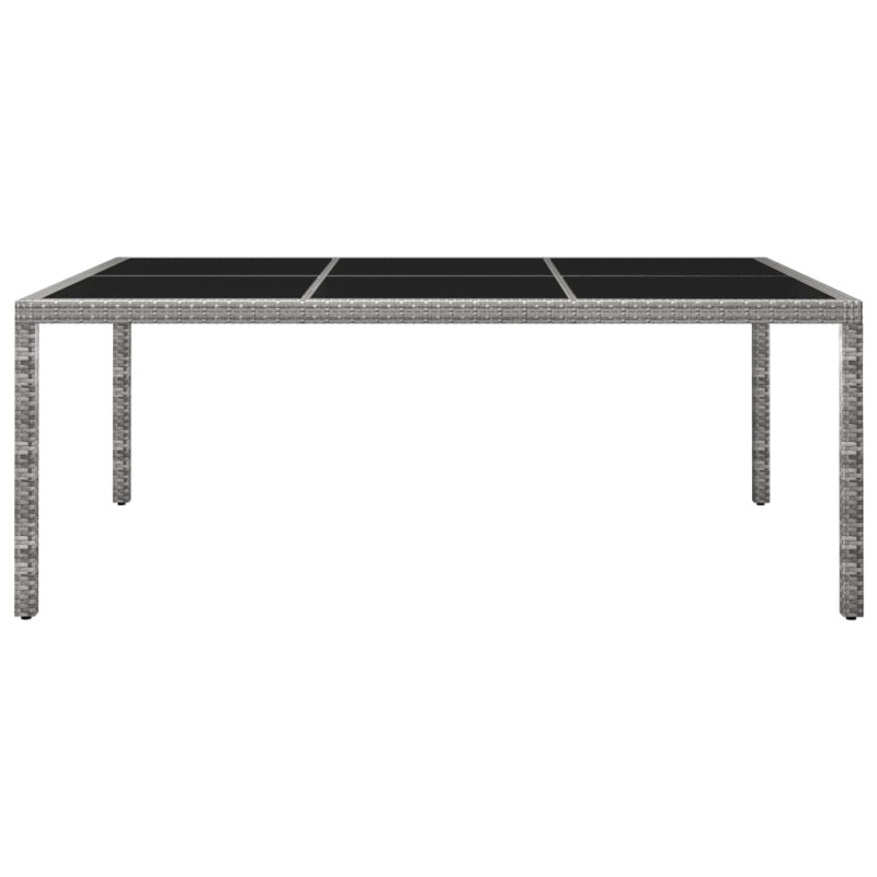 Produktbild för Matbord för trädgården grå 200x150x74 cm konstrotting