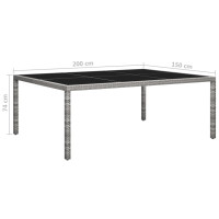 Produktbild för Matbord för trädgården grå 200x150x74 cm konstrotting