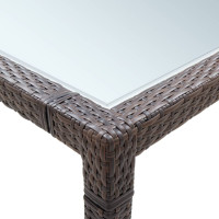 Produktbild för Trädgårdsbord brun 200x200x74 cm konstrotting