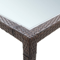 Produktbild för Trädgårdsbord brun 200x200x74 cm konstrotting