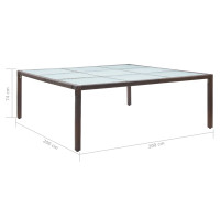 Produktbild för Trädgårdsbord brun 200x200x74 cm konstrotting