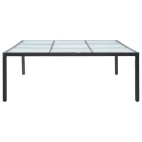 Produktbild för Trädgårdsbord svart 200x200x74 cm konstrotting