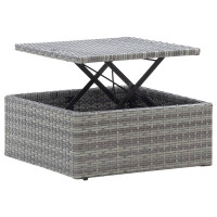 Produktbild för Solsäng med tak blandad grå konstrotting