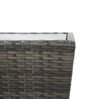 Produktbild för Tebord grå 41,5x41,5x43 cm konstrotting och härdat glas