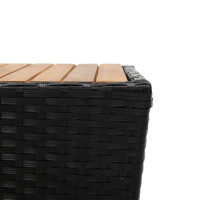 Produktbild för Tebord svart 41,5x41,5x43 cm konstrotting och massivt akaciaträ