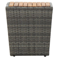 Produktbild för Tebord grå 41,5x41,5x43 cm konstrotting och massivt akaciaträ
