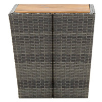 Produktbild för Tebord grå 41,5x41,5x43 cm konstrotting och massivt akaciaträ