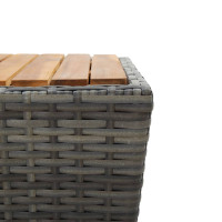 Produktbild för Tebord grå 41,5x41,5x43 cm konstrotting och massivt akaciaträ