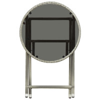 Produktbild för Tebord grå 60 cm konstrotting och härdat glas