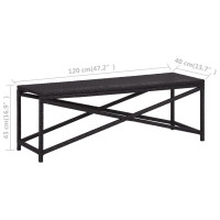 Produktbild för Trädgårdsbänk 120 cm konstrotting svart