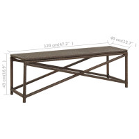 Produktbild för Trädgårdsbänk 120 cm konstrotting brun