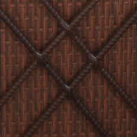 Produktbild för Solsäng med dyna & bord konstrotting brun