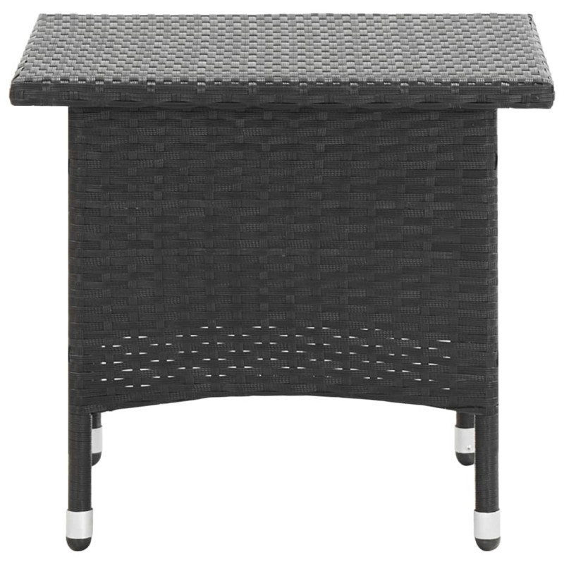 Produktbild för Trädgårdsbord svart 50x50x47 cm konstrotting