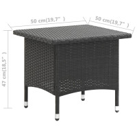 Miniatyr av produktbild för Trädgårdsbord svart 50x50x47 cm konstrotting