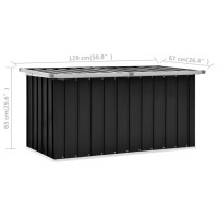 Produktbild för Dynbox antracit 129x67x65 cm