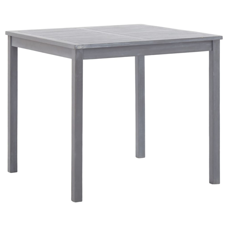 Produktbild för Trädgårdsbord grå 80x80x74 cm massivt akaciaträ